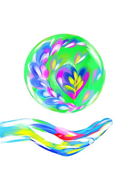 istock image. Planet Earth in God's palm. 591448432