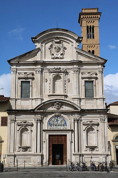 Church of all Saints at Piazza Ognissanti in Florence Italy Church of all Saints at Piazza Ognissanti in Florence Italy all hallows by the tower stock pictures, royalty-free photos & images