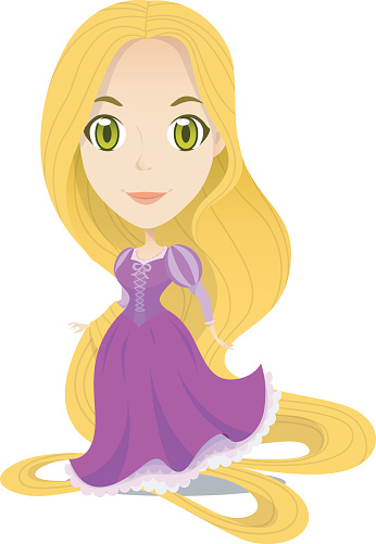 Cute Long Hair Princess Cartoon Stock Illustration - Download Image Now -  Adult, Anthropomorphic Smiley Face, Baby - Human Age - iStock
