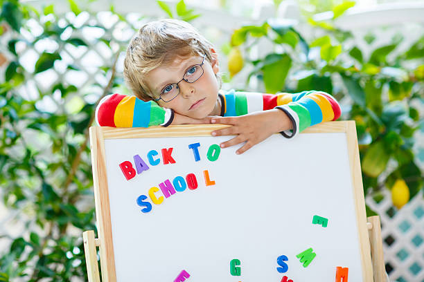 istock Frustrated school kid boy is back to school 591801120