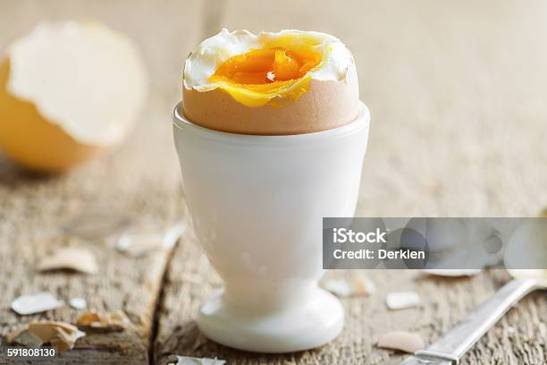 Perfect Soft Boiled Egg For Breakfast Stock Photo - Download Image Now - Animal Egg, Egg - Food, Breakfast