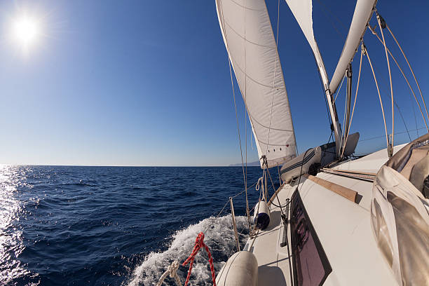 istock Sailing boat  in the sea 591808978