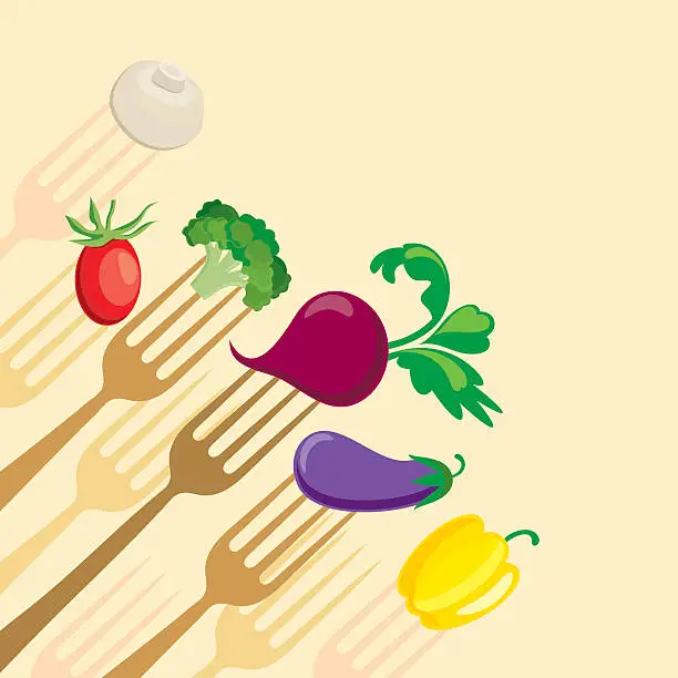 Vector illustration of Vegetarian diet