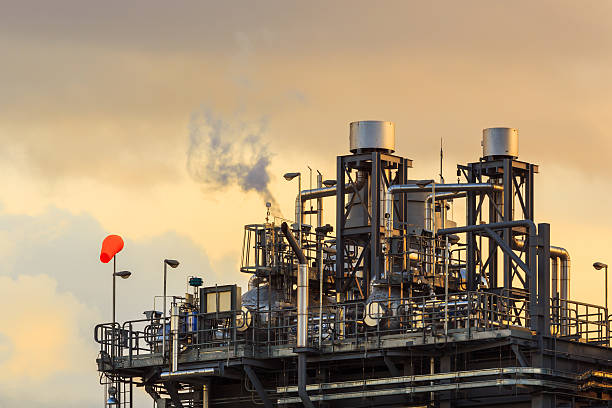 istock Stream power plant at the golden morning 591810640