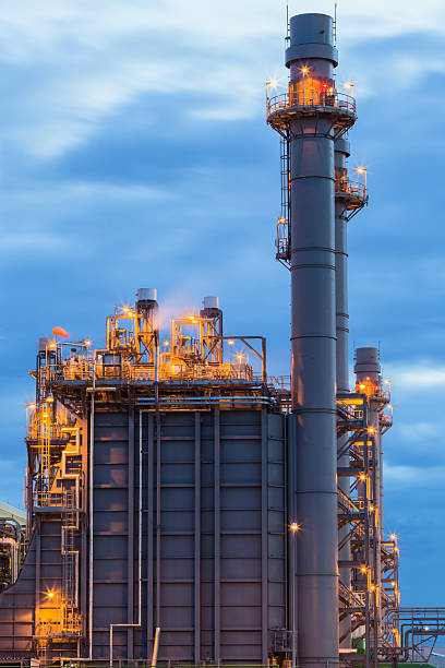 tower of power plant - boiler power station gas boiler industrial boiler imagens e fotografias de stock