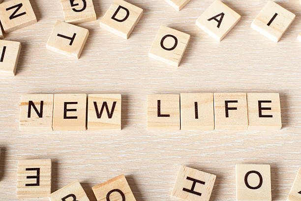 istock New Life text on a wooden cubes. Wood Abc 591812488