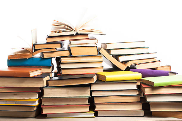 istock Stack of books on white background. Education concept. Back to 591814584