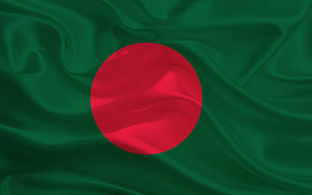 Bangladesh flag, three dimensional render, satin texture