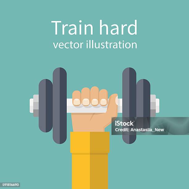 Hand Holding Dumbbell Stock Illustration - Download Image Now - Weight Training, Barbell, Dumbbell