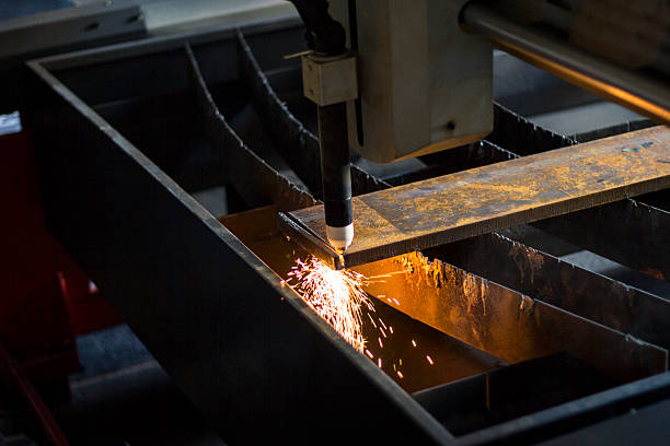 istock Laser/plasma CNC metal-cutter in operation 591820562