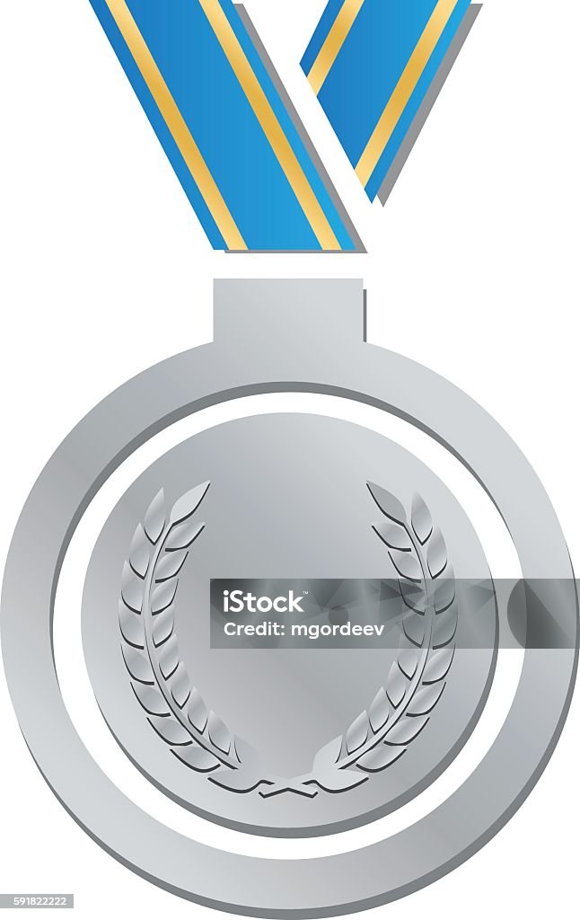 Silver Medal Vector Illustration On White Background Stock Illustration