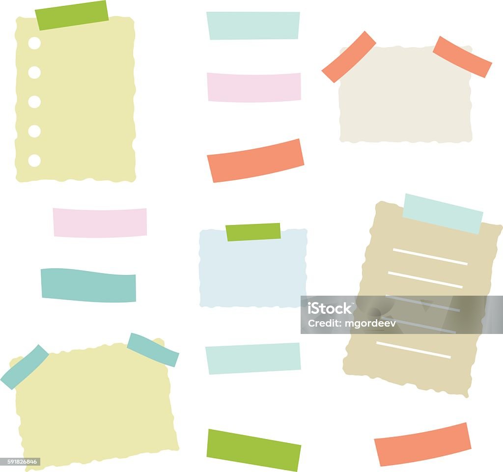 Note Paper Banner Paper Banners With Notes Set Stock Illustration - Download Image Now ...