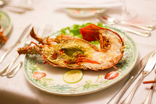 istock Delicious lobster with butter and lemon 591829242