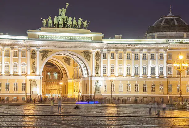 Photo of View of St. Petersburg in Russia.Petersburg night scene.