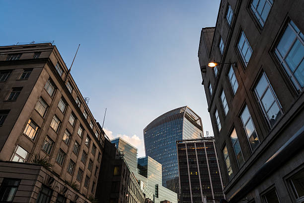 istock Detailed view of corparate modern building in downtown 591830786