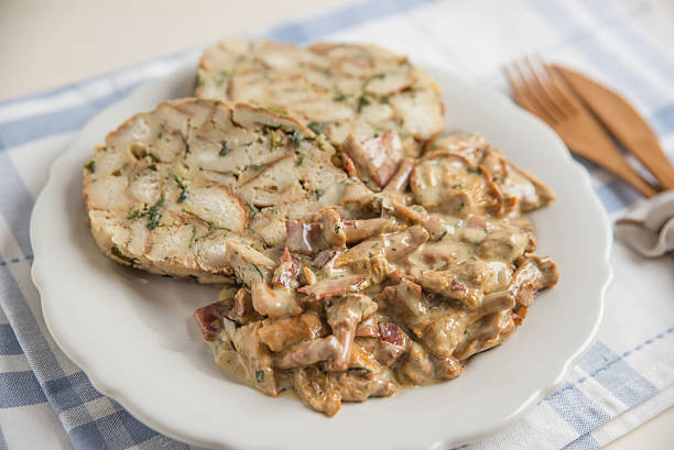 istock Dumpling with chanterelle mushroom sauce 591832384