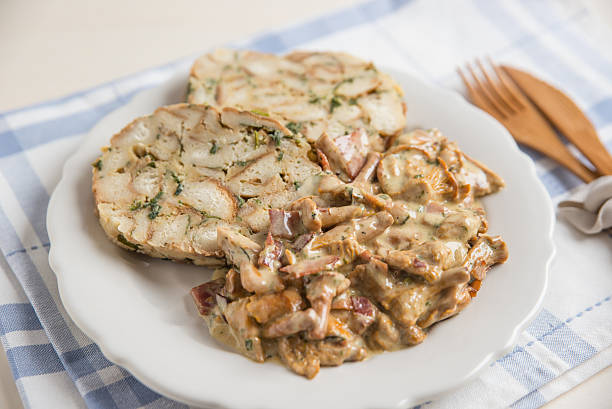 istock Dumpling with chanterelle mushroom sauce 591832430