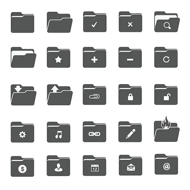 Vector illustration of Vector folder icons