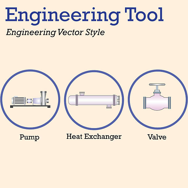 engineering-werkzeugvektor - heat exchanger stock-grafiken, -clipart, -cartoons und -symbole