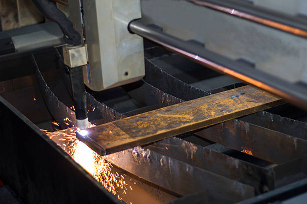 istock Laser/plasma CNC metal-cutter in operation 591833684