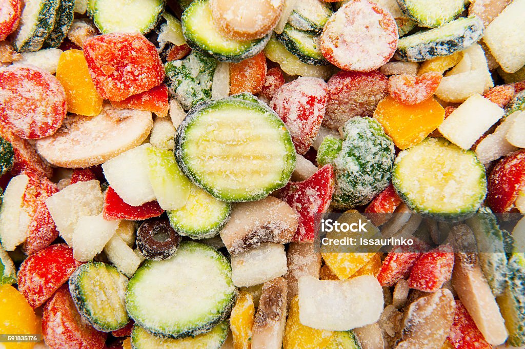 Frozen vegetables Close up of frozen vegetables Frozen Food Stock Photo