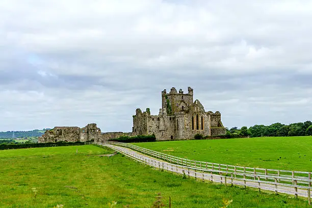 Roadway leading to ruined abbey