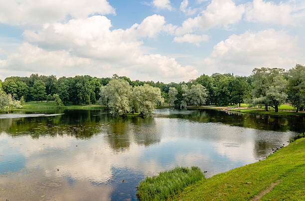 istock View of the Gatchina Park and White lake 591839054