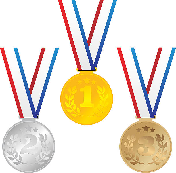 Three Winners Medalion Stock Illustration - Download Image Now -  International Multi-Sport Event, Medal, Cartoon - iStock
