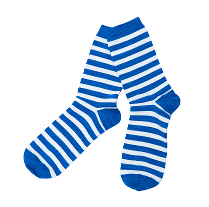 Striped socks isolated on the white background