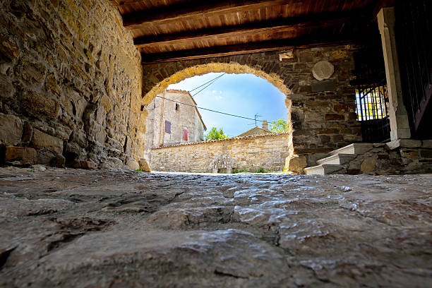 Old stone town gate of Roc, Istria, Croatia
