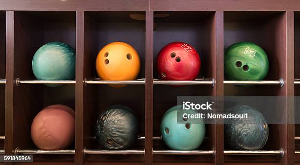 Bowling Balls Stock Photo - Download Image Now - Bowling Ball, Ten Pin Bowling, Multi Colored