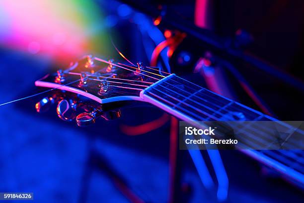 Guitar At The Concert Stock Photo - Download Image Now - Music, Rock Music, Musical Instrument