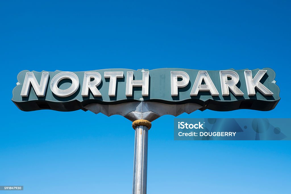 North Park in San Diego California Entrance sign to the trendy North Park district of San Diego North Stock Photo