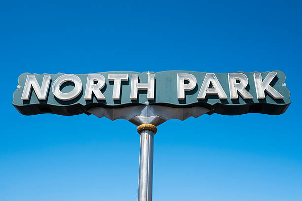 North Park in San Diego California Entrance sign to the trendy North Park district of San Diego north stock pictures, royalty-free photos & images