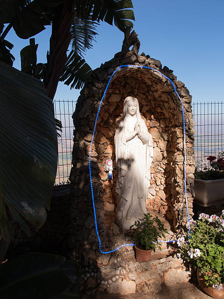 istock the statue of Mary near the monastery Muhraqa 591848372