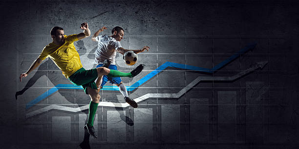 fußball-spiel-statistiken . mischtechnik - bolzen grafiken stock-fotos und bilder
