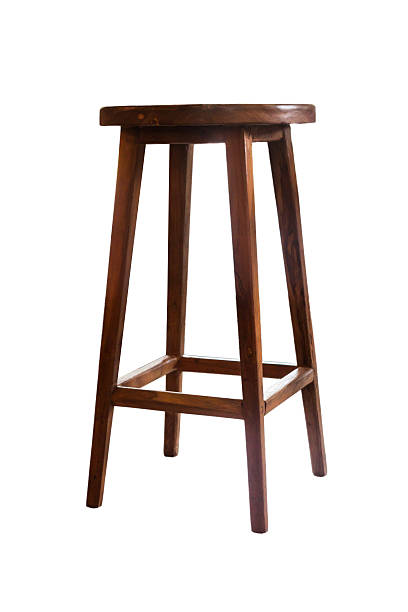 istock Wooden stool isolated on white background 591984424