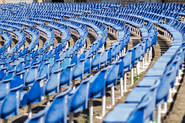 istock Blue seats in stadium, theatre 591985712