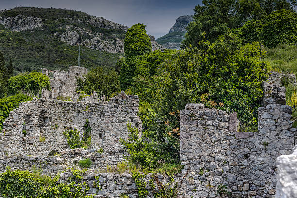 istock Ruins in the mountains in the evening. 591989630