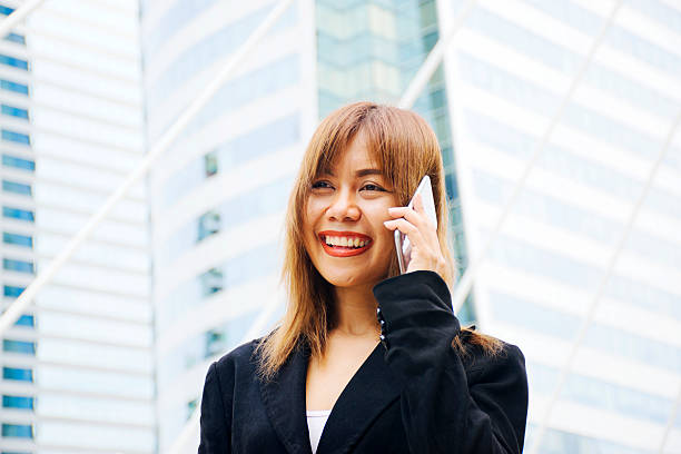 Frau am Telefon – Foto