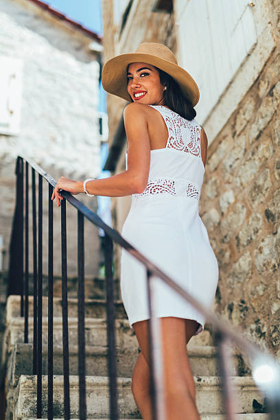 istock Beautiful woman posing in summer 591997086