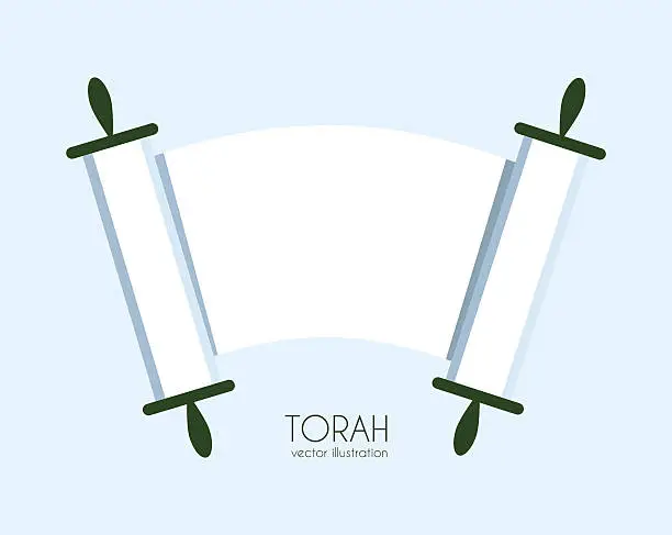 Vector illustration of Torah scroll icon