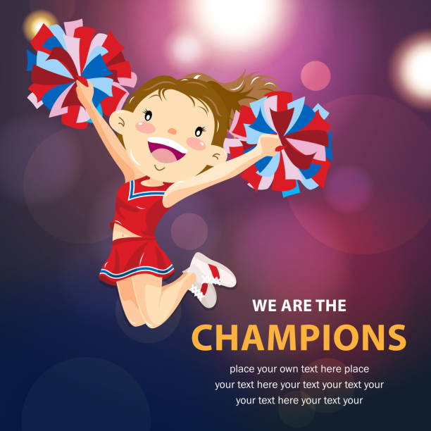 Cheerleader Cheerleader to celebrating a championship. pep rally stock illustrations