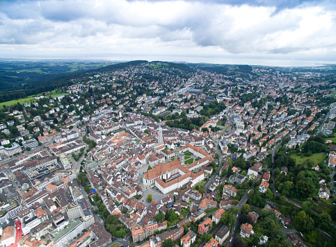 Aerial view of the city of Sankt Gallen