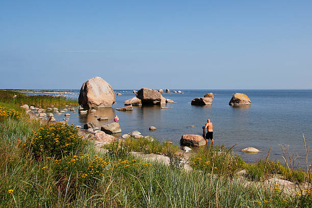 Beach in northern Estonia, Kasmu stock photo