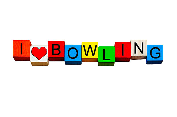 istock Bowling sign / word banner for ten pin bowling. Isolated. 592010346