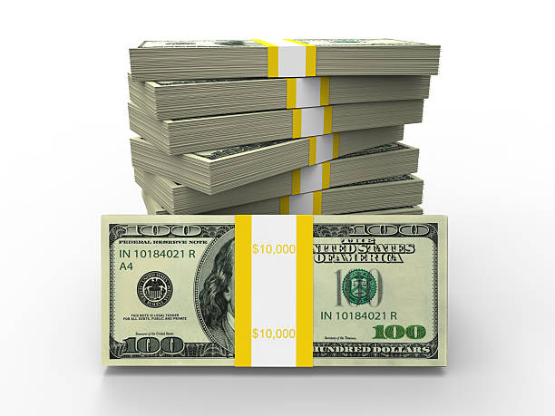 stosy pieniędzy - stack heap currency one hundred dollar bill zdjęcia i obrazy z banku zdjęć