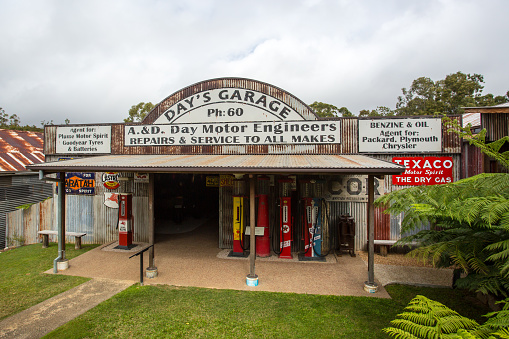 Herberton, Australia - July 3, 2016: A scene from the Herberton Historic Village recreating the atmosphere of a mining town in Herberton, Queensland, Australia