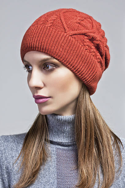 winter mode - fashion model women cleavage human hair stock-fotos und bilder