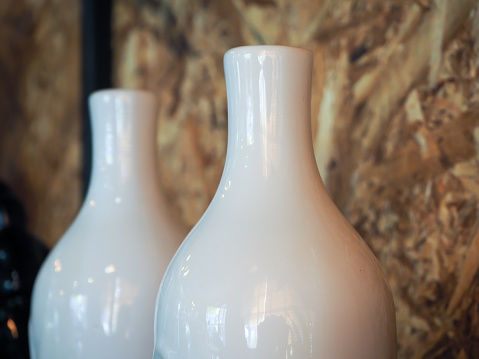 Close up earthenware As the White Vase.